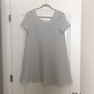 Striped navy and white summer dress
